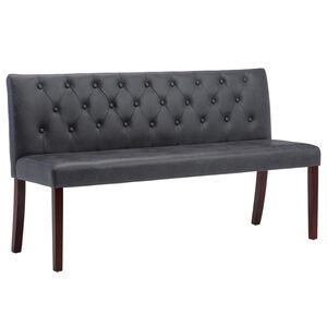 vidaXL Bankje 148,5 cm kunstsu&egrave;de grijs