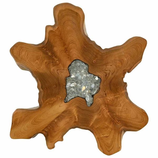 vidaXL Salontafel 70x45 cm massief teakhout en polyresin