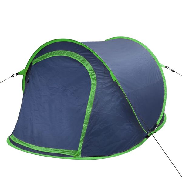vidaXL Tent pop-up 2-persoons marineblauw en groen