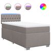 vidaXL Boxspring met matras stof taupe 90x200 cm