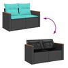 vidaXL 10-delige Loungeset met kussens poly rattan zwart