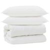 vidaXL Dekbed met Kussens met kussen 3 pcs Wit Microvezel