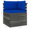 vidaXL 9-delige Loungeset pallet met kussens massief grenenhout