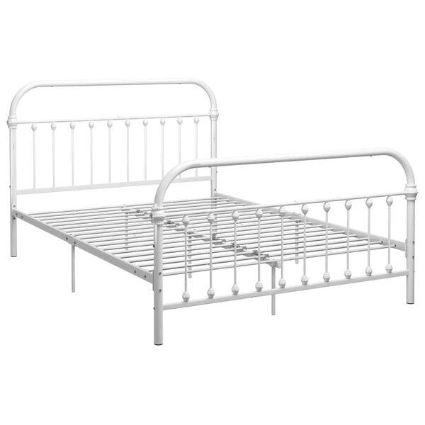 vidaXL Bedframe metaal wit 160x200 cm