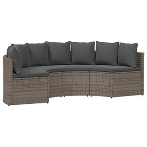 vidaXL Bankstel 2 st Grijs Massief Acacia Hout en Poly Rattan