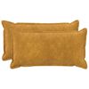 vidaXL Kussensloop 2 st HOUTEN Geel 40 x 80 cm Microfiber Fleece