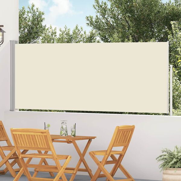 vidaXL Tuinscherm uittrekbaar 120x500 cm crème