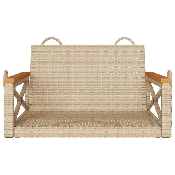 vidaXL Schommelbank 63x62x40 cm poly rattan beige