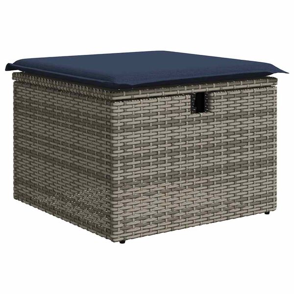 vidaXL 2-delige Loungeset met kussens poly rattan acacia grijs