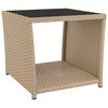 vidaXL 3-delige Loungeset poly rattan en staal beige