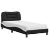 vidaXL Bed met matras "Hvar" kunstleer zwart en wit 80x200 cm