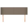 vidaXL Hoofdbord met randen 147x16x78/88 cm stof taupe