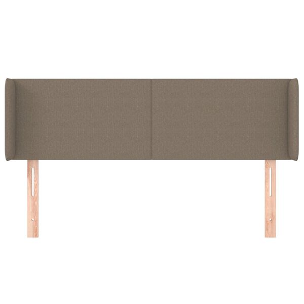 vidaXL Hoofdbord met randen 147x16x78/88 cm stof taupe