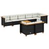 vidaXL 9-delige Loungeset met kussens poly rattan zwart