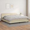 vidaXL Boxspring met matras kunstleer cr&egrave;mekleurig 200x200 cm