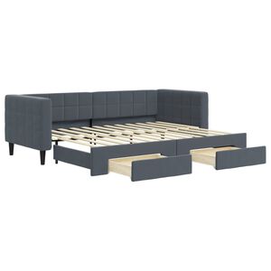 vidaXL Slaapbank onderschuifbed en lades 80x200 cm fluweel donkergrijs