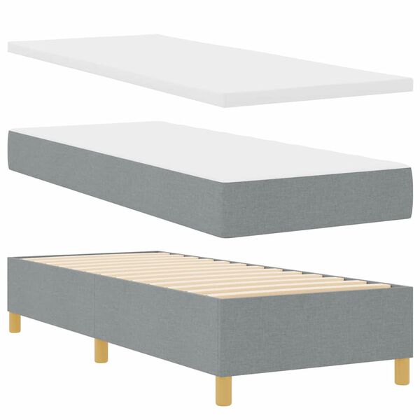 vidaXL Boxspring bed met matras Lichtgrijs 80 x 200 cm Stof