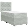 vidaXL Boxspringbed met matras Lichtgrijs 90 x 200 cm Fluweel