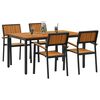 vidaXL Tuin Eetset 5 pcs Zwart en bruin 150 x 90 x 75 cm