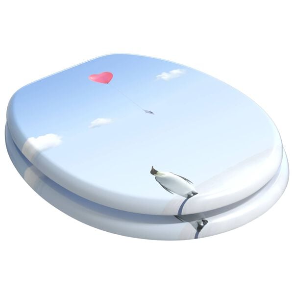 vidaXL Toiletbril Blauw 44 x 38 cm MDF-plaat