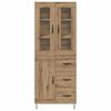 vidaXL Hoge kast met lade Artisan Eiken 69,5 x 34 x 90 cm Bewerkt hout