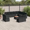 vidaXL 13-delige Loungeset met kussens poly rattan zwart