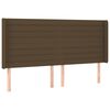 vidaXL Hoofdbord met randen 183x16x118/128 cm stof donkerbruin