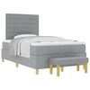 vidaXL Boxspring bed met hoofdeinde Lichtgrijs 190 x 120 cm Stof