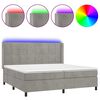 vidaXL Boxspring met matras en LED fluweel lichtgrijs 200x200 cm