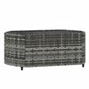 vidaXL 3-delige Loungeset met kussens poly rattan grijs