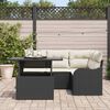 vidaXL Tuin Sofa Set met kussen met kussen 5 pcs Zwart Poly Rattan
