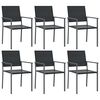 vidaXL Tuinstoelen 6 st 54x62,5x89 cm poly rattan zwart
