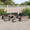 vidaXL Tuinbankenset met kussen 17 pcs Grijs poly rattan