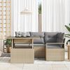 vidaXL Tuin Sofa Set met kussen 5 pcs beige en lichtgrijs poly rattan