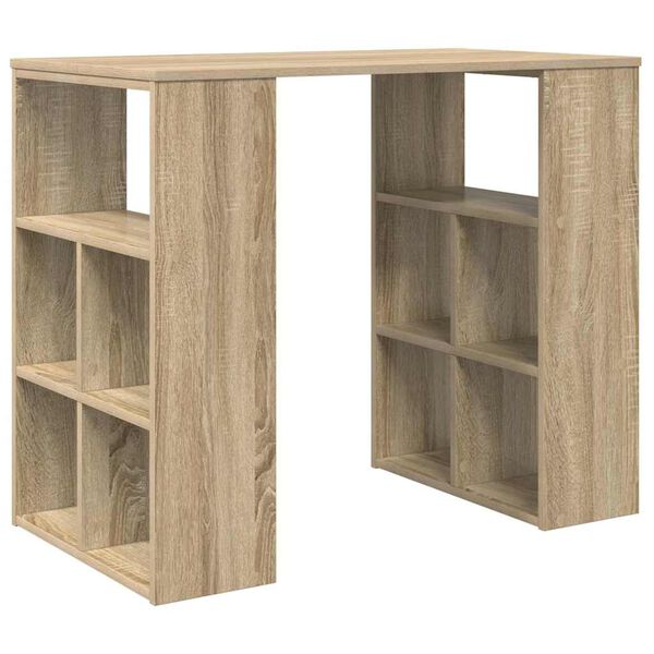 vidaXL Bureau met plank Sonoma eiken 90 x 50 x 75 cm Bewerkt hout