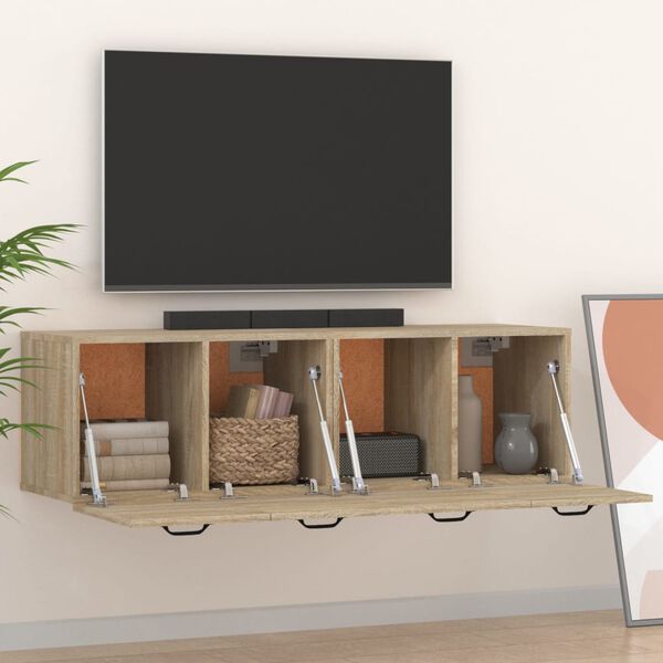 vidaXL Wandkasten 2 st 80x35x36,5 cm bewerkt hout sonoma eikenkleurig