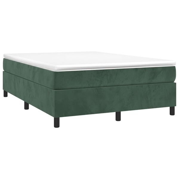 vidaXL Boxspring bed 140x190 cm fluweel donkergroen