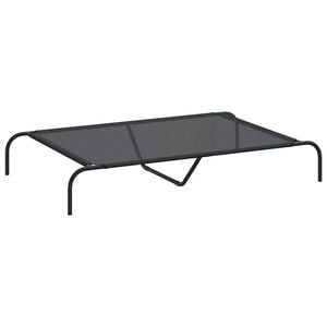 vidaXL Hondenmand verhoogd 130x80x20 cm textiel en staal zwart