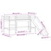 vidaXL Kinderhoogslaper met tunnel 80x200 cm grenenhout wit en zwart