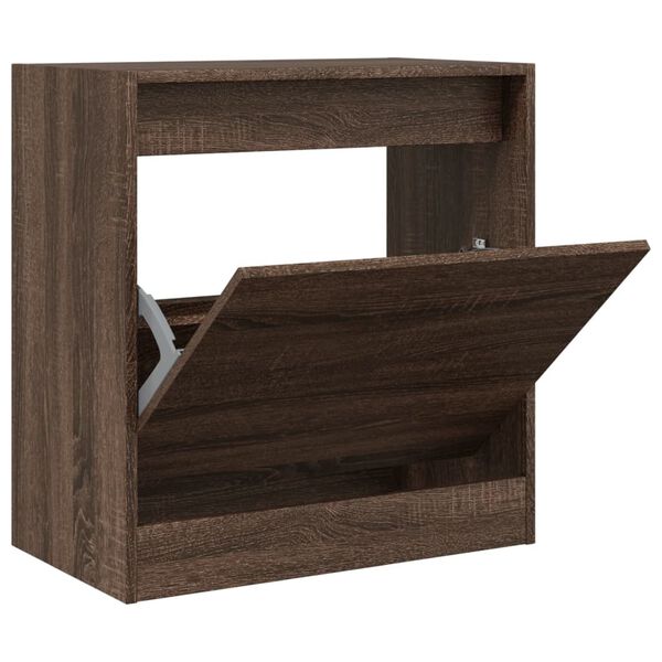 vidaXL Schoenenkast 60x34x63,5 cm bewerkt hout bruin eikenkleur