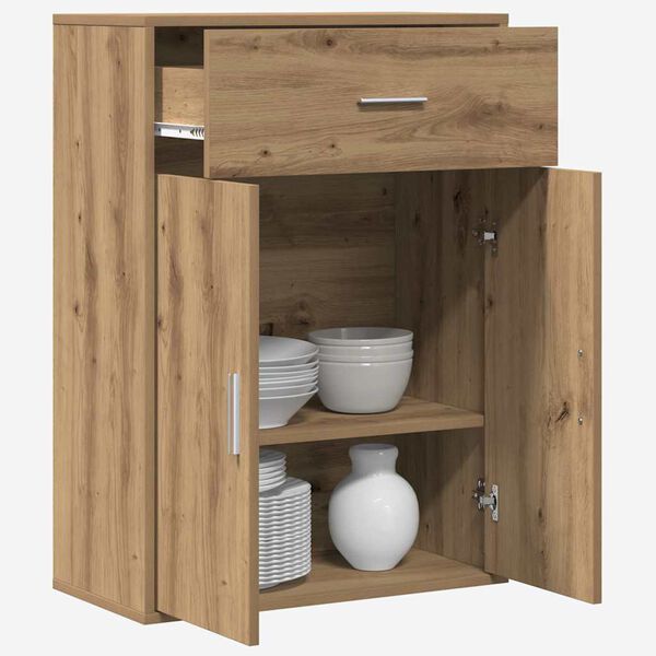vidaXL Dressoir met lade Artisan Eiken 60 x 30 x 84 cm Bewerkt hout