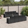 vidaXL 9-delige Loungeset met kussens poly rattan zwart
