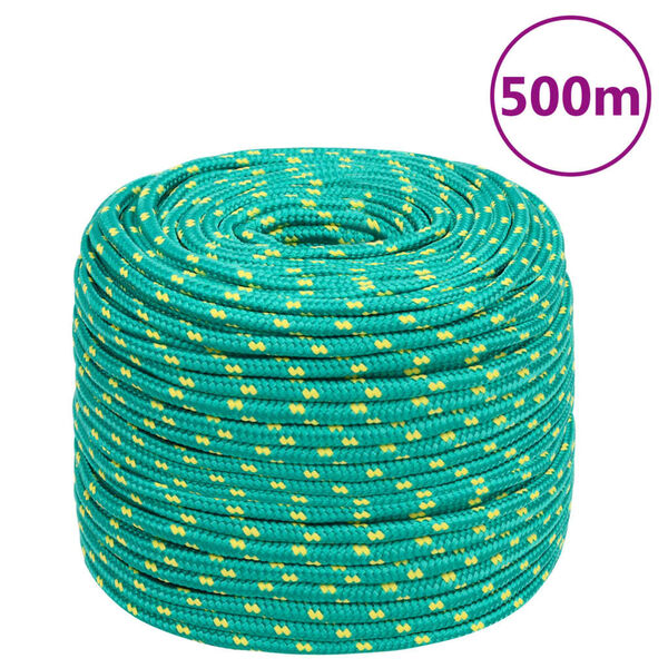 vidaXL Boottouw 6 mm 500 m polypropyleen groen
