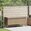 vidaXL Tuinbox met wielen 160x55x75 cm poly rattan beige