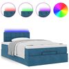vidaXL Bed poef met matras en LED's 120x190 cm fluweel donkerblauw