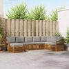vidaXL Hoekbank Set 8 pcs Natuurlijk en Lichtgrijs Massief Acaciahout