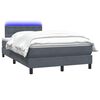 vidaXL Boxspring met matras en LED fluweel donkergrijs 120x220 cm