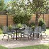 vidaXL Tuin eettafelset met kussen 7 pcs Grijs poly rattan