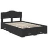vidaXL Bedframe met hoofdeinde Zwart 135 x 190 cm Bewerkt hout