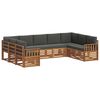 vidaXL Hoekbank Set 9 pcs Natuurlijk en Antraciet Massief Acaciahout